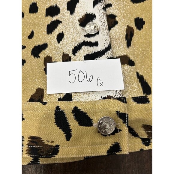 Vintage 90s Selene Sport Leopard Print Button Front Jacket Size 8 - Picture 7 of 8